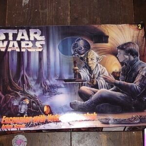 Star Wars Artwork Featuring Yoda and Luke - Purple, Green, Brown